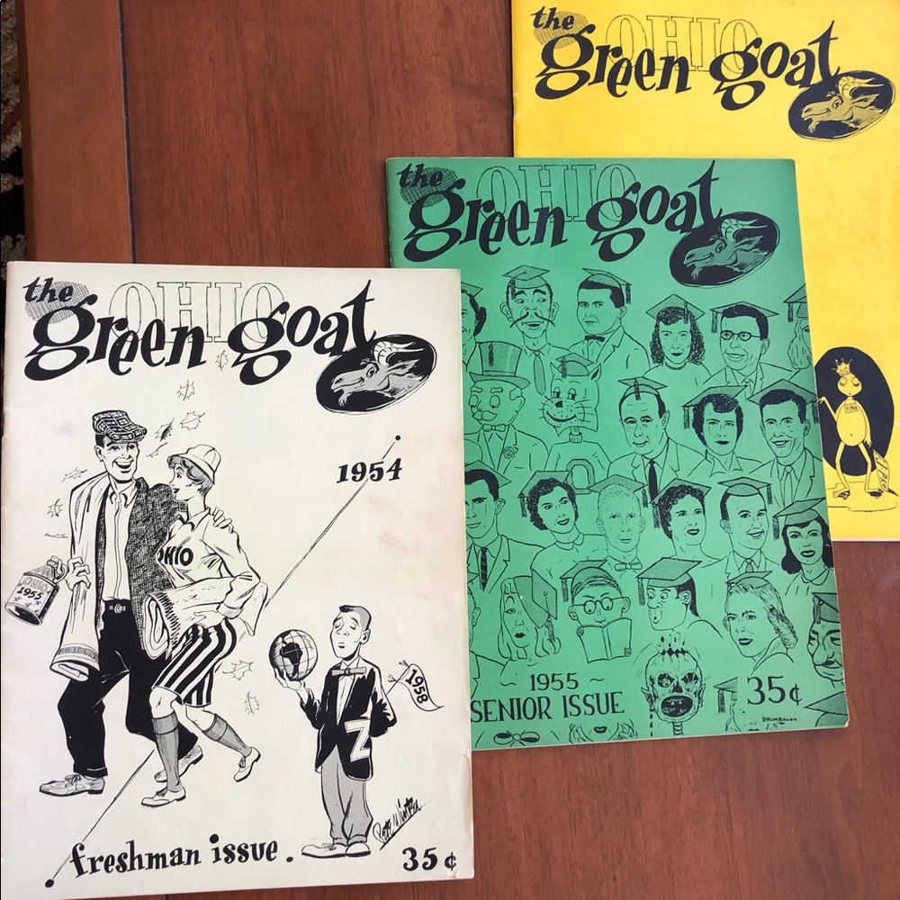 VINTAGE 3 OHIO UNIVERSITY THE GREEN GOAT MAGAZINE  REEMERGENCE 1954 1955